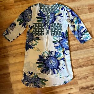 Figueroa & flower swim cover up or dress tunic size medium nwot chiffon
